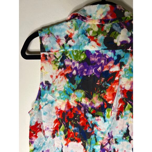 Parker Floral Silk Button Up Blouse - Picture 13 of 16